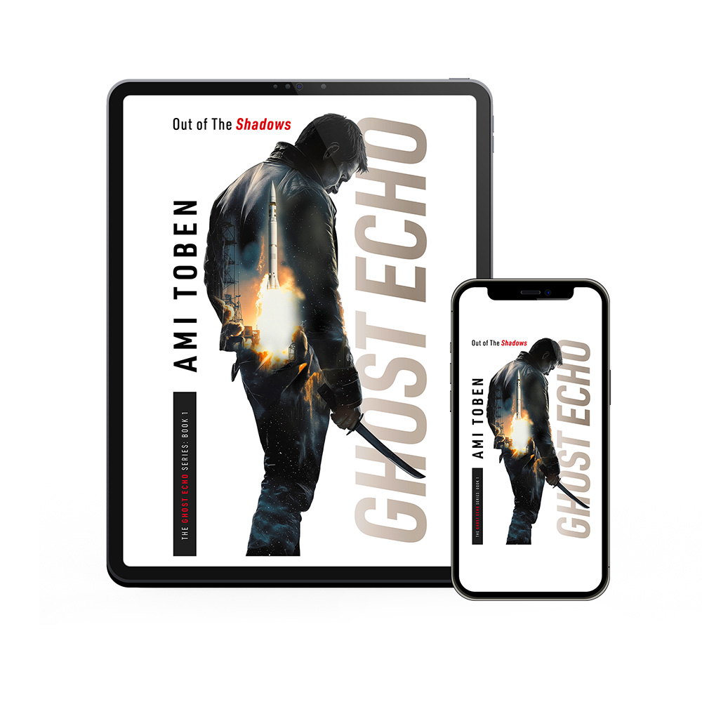 Book cover artwork for 'Ghost Echo', the new thriller novel by author Ami Toben, now available on Amazon. To learn more, visit Amitoben.com